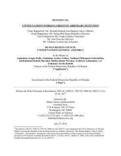 PETITION TO: UNITED NATIONS WORKING
