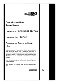 Conservation Resources Report