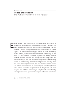 Tense and Tension The Past and Present Self in &ldquo;Self