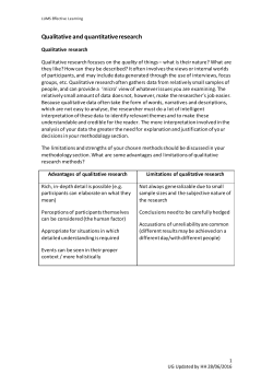 Qualitative and quantitative research