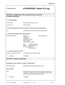 KLONOPIN(R) Tablets (0.5 mg)