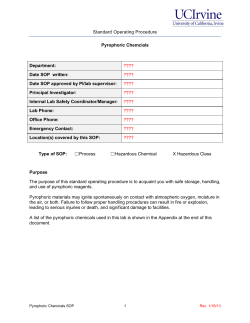 Standard Operating Procedures for Chemical Bands