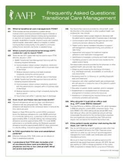 Frequently Asked Questions about Transitional Care
