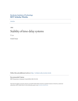 Stability of time-delay systems - RIT Scholar Works