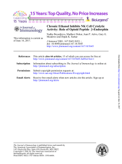 Endorphin &beta; Activity: Role of Opioid Peptide Chronic Ethanol Inhibits