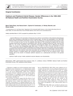 Cadmium and Peripheral Arterial Disease: Gender Differences in