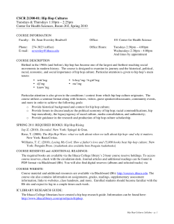 CSCR 21300-01 - Ithaca College