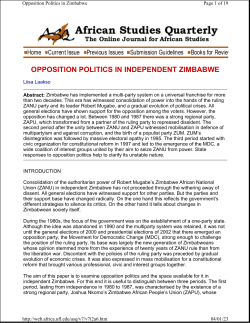 opposition politics in independent zimbabwe