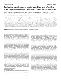 Evaluating ambivalence: social-cognitive and
