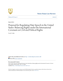 Proposal for Regulating Hate Speech in the