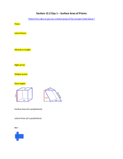 Section 12.2 Day 1 &ndash; Surface Area of Prisms