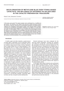 decolorisation of methylene blue over titania&ndash;based catalysts