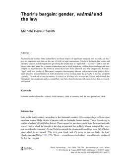 Thorir`s bargain: gender, va&eth;m&aacute;l and the law