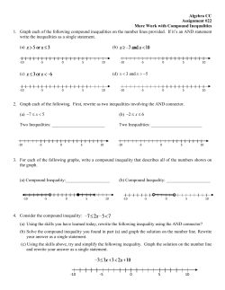Algebra CC Assignment #22 More Work with Compound