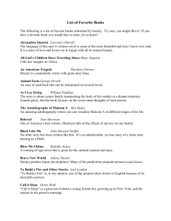 List of Favorite Books