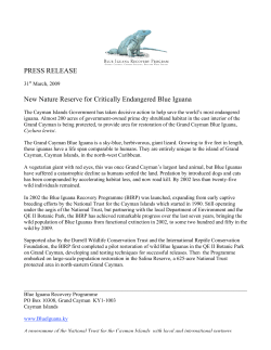 PRESS RELEASE New Nature Reserve for Critically Endangered