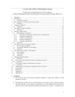 A review of the welfare of wild animals in circuses