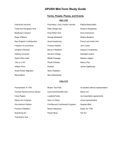 APUSH Mid-Term Study Guide - Riverside Military Academy