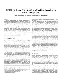 ECUE: A Spam Filter that Uses Machine Learning to Track Concept