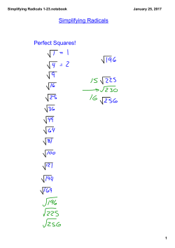 Simplifying Radicals 1