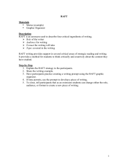1 RAFT Materials &bull; Memo (example) &bull; Graphic Organizer