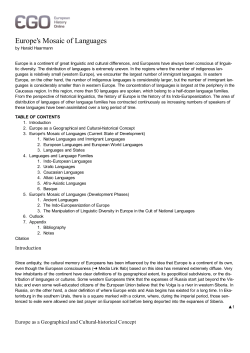 Europe`s Mosaic of Languages - EGO | European History Online