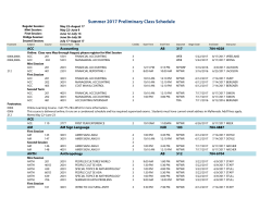 Summer 2017 Preliminary Class Schedule