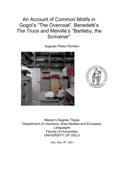 An Account of Common Motifs in Gogol`s - DUO