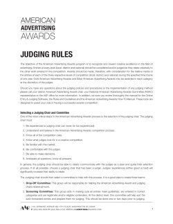 judging rules - American Advertising Federation