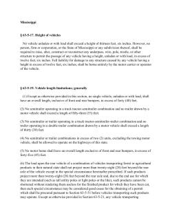 Mississippi &sect; 63-5-17. Height of vehicles No vehicle unladen or with