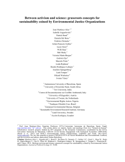 Between activism and science: grassroots concepts for sustainability