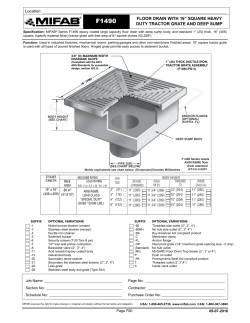 FLOOR DRAIN WITH 16&rdquo; SQUARE HEAVY DUTY TRACTOR