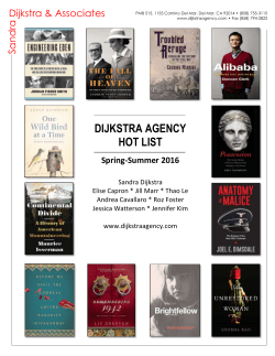 spring 2016 non-fiction - Sandra Dijkstra Literary Agency