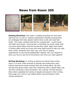 News from Room 205 - Framingham Public Schools