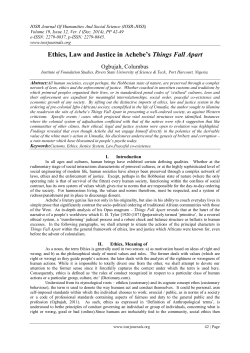 Ethics, Law and Justice in Achebe`s Things Fall Apart