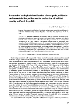 Proposal of ecological classification of centipede