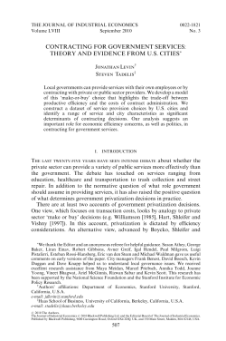 contracting for government services: theory and