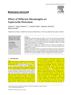 Effect of Different Wavelengths on Superoxide Dismutase