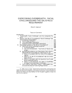 overcoming overbreadth: facial challenges and the valid rule
