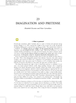 23 IMAGINATION AND PRETENSE