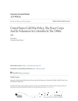 United States Cold War Policy, The Peace Corps And Its