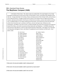 The Mayflower Compact (1620)