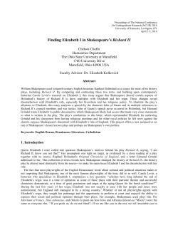 Finding Elizabeth I in Shakespeare`s Richard II
