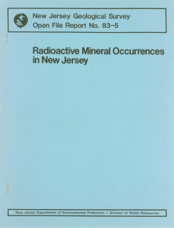 NJDEP - NJGS - OFR 83-5, Radioactive Mineral Occurrences in