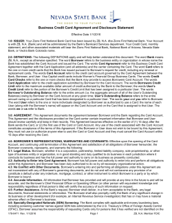 Business Credit Card Agreement