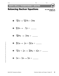 Balancing Nuclear Equations