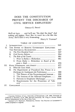 Does the Constitution Prevent the Discharge of Civil Service