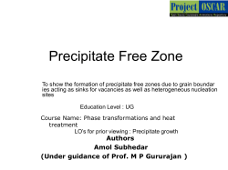 Precipitate Free Zone
