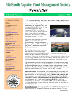 Newsletter - MidSouth Aquatic Plant Management Society
