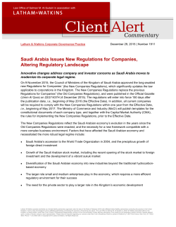 Saudi Arabia Issues New Regulations for Companies, Altering